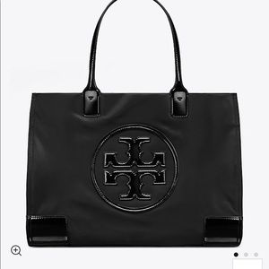 Tory Burch Large Black Ella Tote, Brand New